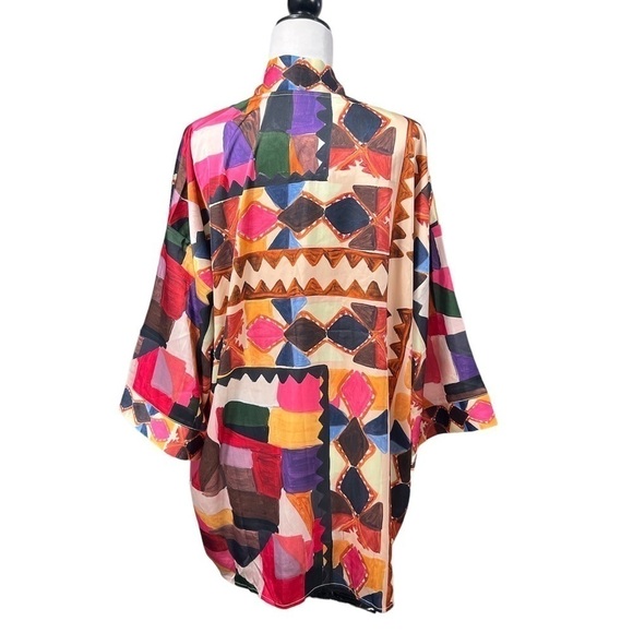 ANTHROPOLOGIE Soft Surroundings Margot Print Patchwork Summer Cardigan Cover Up - Picture 5 of 13